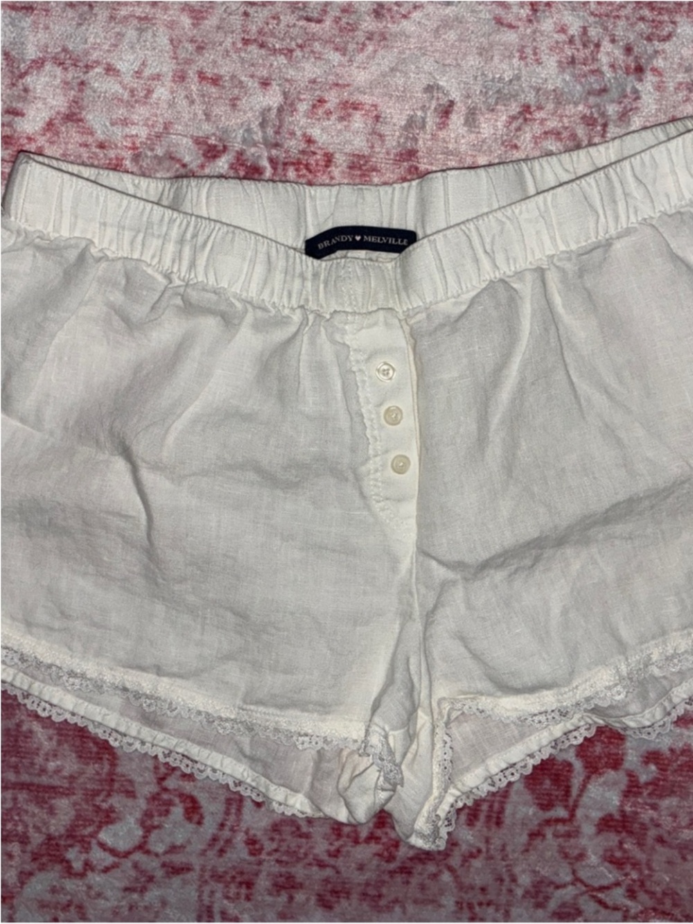 Brandy Melville White Linen Shorts